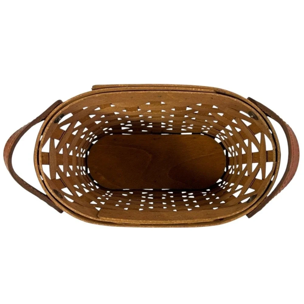 Longaberger JOURNAL Basket in Rich Brown with Protector Flyer Felt Pads 2006